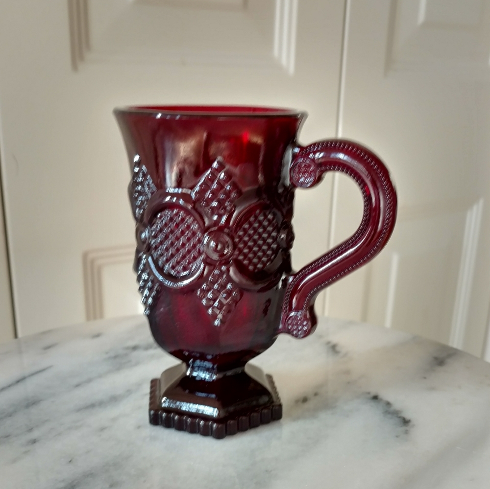 Collector - Vintage Avon Ruby Red Coaco Footed Cup